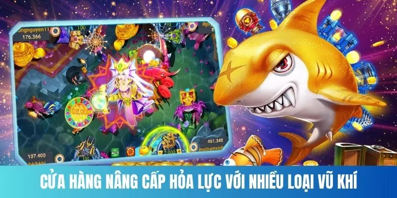 Cửa hàng nâng cấp hỏa lực với nhiều loại vũ khí
